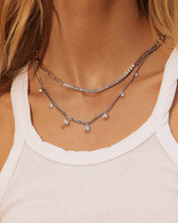Cher Diamonte Necklace- Silver view 2