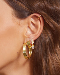 Mini Timepiece Hoops- Gold View 4