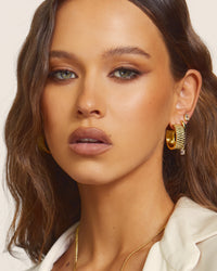 Timepiece Hoops- Gold View 4
