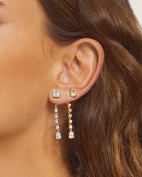 Sylvie Stone Drop Studs- Gold view 2