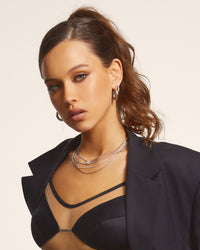 Chandon Multi Chain Charm Necklace- Silver View 7