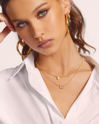 Bianca Stone Charm Necklace- Gold View 2