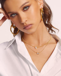 Bianca Stone Charm Necklace- Gold view 2
