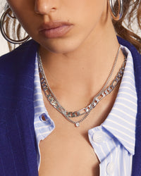 Bardot Stud Charm Necklace- Silver View 7