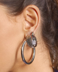 Timepiece Hoops- Silver View 4