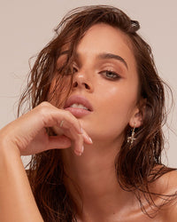 Diamonte Hook Earrings- Silver View 4
