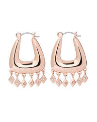 Diamond Kite Fringe Hoops- Rose Gold