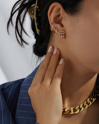 Pave Thorn Huggies- Gold View 3