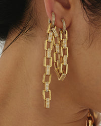 Jagger Chain Double Hoops- Gold View 2