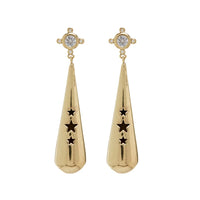 Pave Pendulum Earrings- Gold View 1