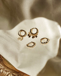 Evil Eye Hoop Huggies - Gold View 6