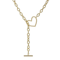 Heart + Chain Lariat- Gold View 1
