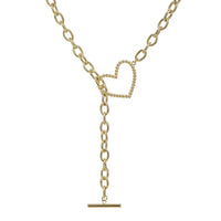 Heart + Chain Lariat- Gold