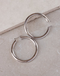 Amalfi Tube Hoops- Silver View 4