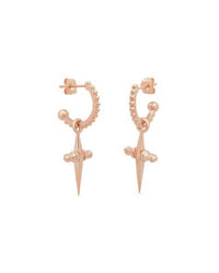 Mini Cross Hoops- Rose Gold