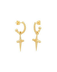 Mini Cross Hoops- Gold (Ships Mid January)