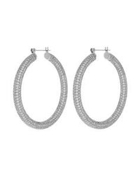 Pave Amalfi Hoops- Silver View 1