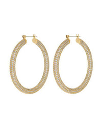 Pave Amalfi Hoops- Silver