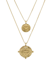Double coin necklace gold deals