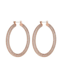 Pave Amalfi Hoops- Rose Gold View 1