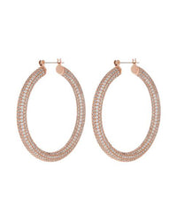 Pave Amalfi Hoops- Rose Gold