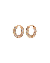 Pave Amalfi Huggies- Rose Gold View 1