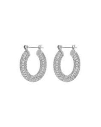 Pave Baby Amalfi Hoops- Silver View 1