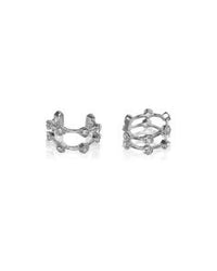 Pave Hex Ear Cuff - Silver View 1
