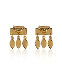 Marquise Dangle Studs- Gold View 1