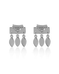 Marquise Dangle Studs- Silver View 1