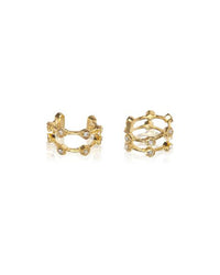 Pave Hex Ear Cuff - Gold