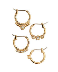 Full Bloom Hoop Earring Set- Silver