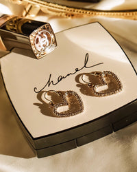 Pave Mini Heartbreaker Hoops- Gold View 4
