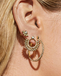 Mini Triple Pave Hoops- Rose Gold View 2