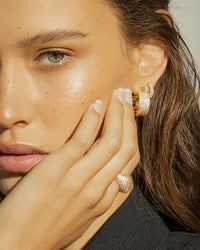 Pave Positano Hoops- Gold View 2