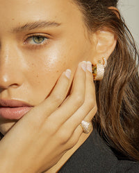 Pave Positano Hoops- Gold view 2