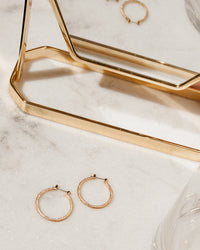 Mini Triple Pave Hoops- Rose Gold View 3