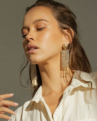 Constantine Chainmaille Earrings- Gold View 3