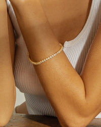 Ballier Bracelet- 3MM Round- Gold View 2