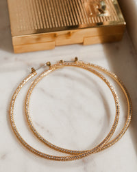 Triple Pave Hoops- Gold View 3