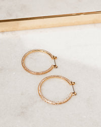 Mini Triple Pave Hoops- Gold View 3