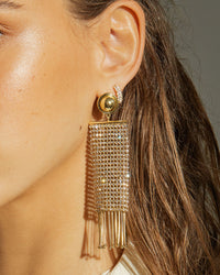 Constantine Chainmaille Earrings- Gold View 2