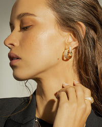 Pave Positano Hoops- Gold View 5
