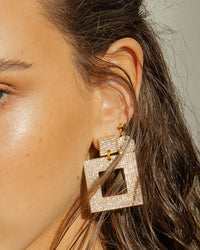 Pave Disc Star Studs- Gold View 3