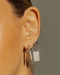 Pave Padlock Earrings- Gold View 2