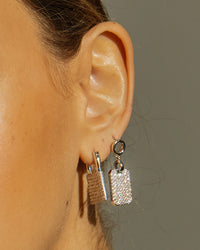 Pave Padlock Earrings- Gold view 2