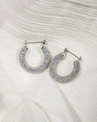 Pave Baby Amalfi Hoops- Silver View 2