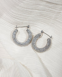 Pave Baby Amalfi Hoops- Silver view 2