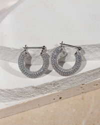 Pave Baby Amalfi Hoops- Silver View 8