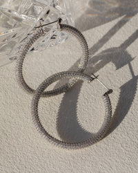 Pave Amalfi Hoops- Silver View 3